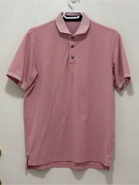 Greyson Men's Dusty Pink Short-Sleeve Golf Polo. Size M